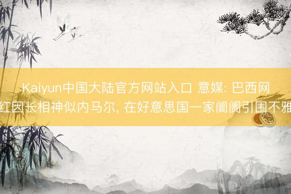 Kaiyun中国大陆官方网站入口 意媒: 巴西网红因长相神似内马尔， 在好意思国一家阛阓引围不雅