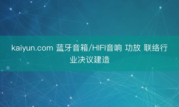 kaiyun.com 蓝牙音箱/HIFI音响 功放 联络行业决议建造